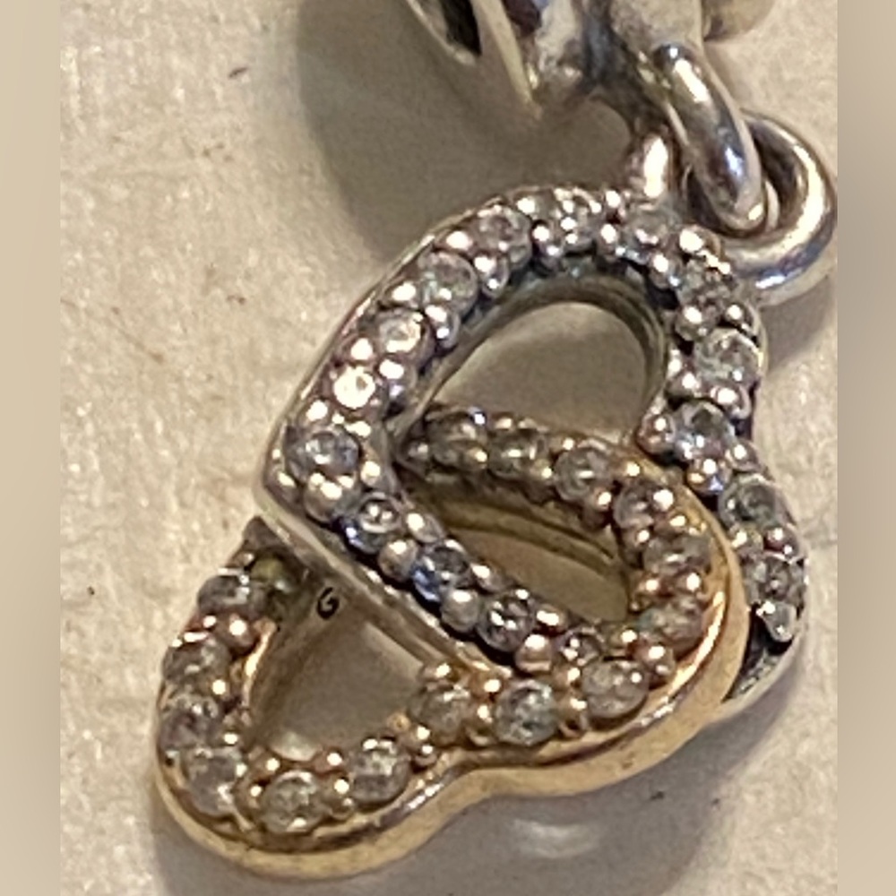 Pandora interlocking hearts spacer for bracelet or a pendant for necklace (94)